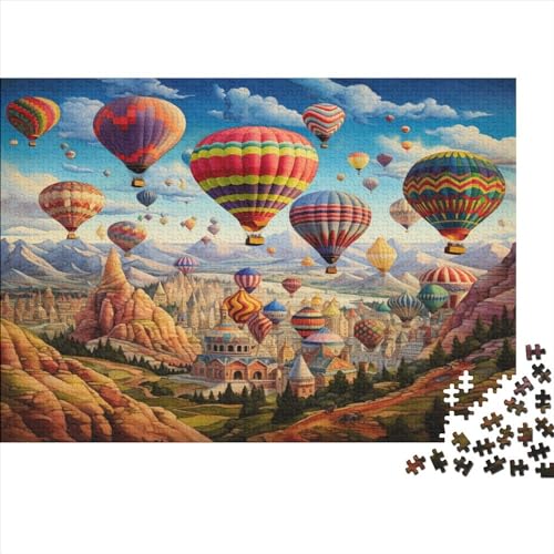 Puzzles Für Erwachsene 1000pcs (75x50cm) Hot Air Balloon Puzzles Für Erwachsene Anspruchsvolles Spiel Hundemuster Heimdekorationspuzzle von CTAMM