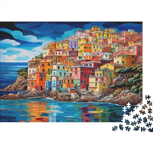 Puzzles Für Erwachsene 300pcs (40x28cm),Cinque Terre Hochwertige Puzzles Für Erwachsene Schönes Dorf Anspruchsvolles Spiel von CTAMM