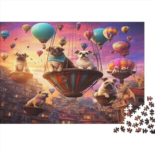 Puzzles Für Erwachsene 300pcs (40x28cm),Hot Air Balloon Hochwertige Puzzles Für Erwachsene Hundemuster Anspruchsvolles Spiel von CTAMM
