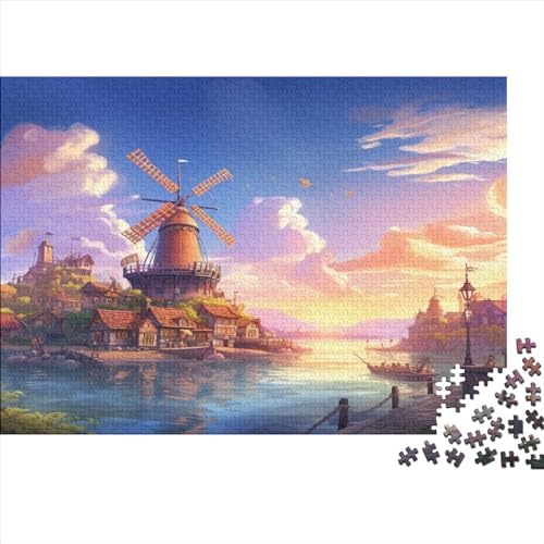Windmills Puzzles 300pcs (40x28cm) Für Erwachsene Wasserstadt Puzzle Lernspiele Heimdekorationspuzzle von CTAMM
