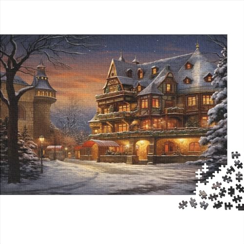 Winterliches Schloss 1000pcs (75x50cm) Puzzle Für Erwachsene Castle Snow Scene Geschicklichkeitsspiel-Rätsel von CTAMM
