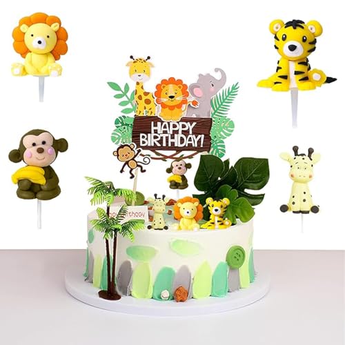 4 Stück Forest Animals Cake und 1 Stück Kuchendekorationseinsätze, geeignet für Geburtstagsfeiern und Dschungelpartys 4 Stück Forest Animals Cake und 1 Stück Kuchendekorationseinsätze, geeignet für Geburtstagsfeiern und Dschungelpartys von CTForest