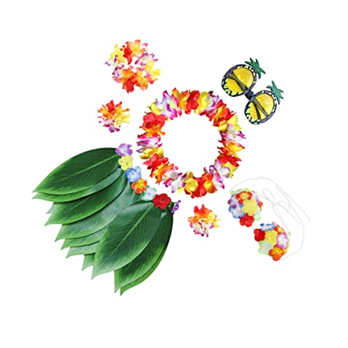 CTIRCHIU 1 Satz Hawaiianische Kleidung Gras Partyartikel Für Kostüme Ananas Tropisches Blätter Outfit Geburtstag Rock Blumen- Tropisches Kostüm Partydekorationen Erste von CTIRCHIU