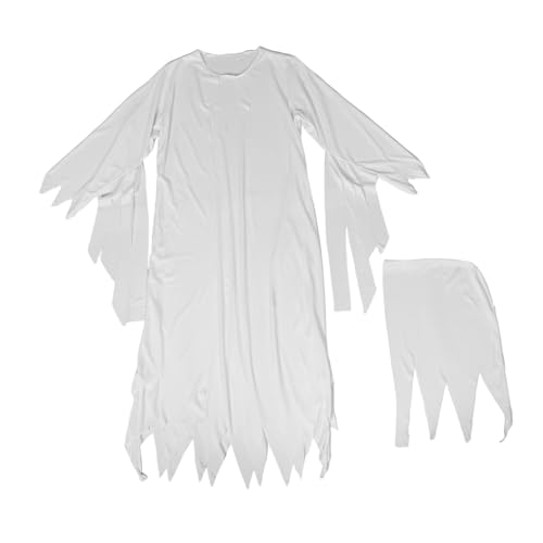 CTIRCHIU 1 Satz Weißes Gespenster Kostüm für Damen Gruseliges Halloween Outfit mit Hut für Cosplay Partys Schaurige Auftritte CTIRCHIU 1 Satz Weißes Gespenster Kostüm für Damen Gruseliges Halloween Outfit mit Hut für Cosplay Partys Schaurige Auftritte von CTIRCHIU