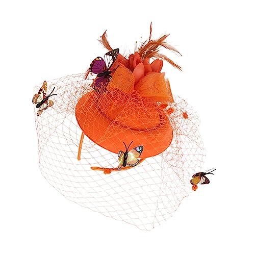 CTIRCHIU 1 Stück Mini Hut Haarband mit Netzgewebe Schmetterlingsdekor für Hochzeiten Partys Auftritte Leicht Langlebig für Karneval Besondere Anlässe von CTIRCHIU