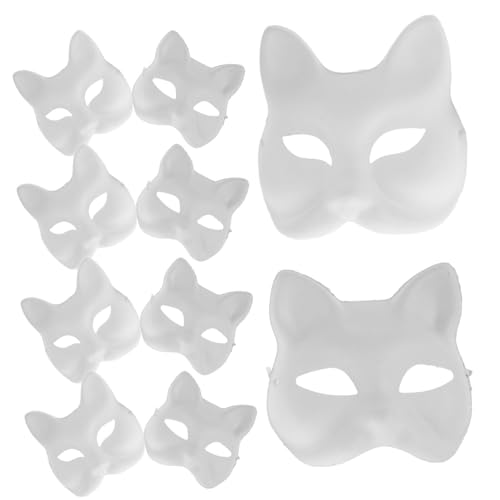 CTIRCHIU 10Stücke Unlackierte Katzenmasken DIY Fuchsmaske Halbe Tiermaske Bemalbare Masken für Halloween Kostüm Cosplay für Mottopartys Kreative Bastelprojekte CTIRCHIU 10Stücke Unlackierte Katzenmasken DIY Fuchsmaske Halbe Tiermaske Bemalbare Masken für Halloween Kostüm Cosplay für Mottopartys Kreative Bastelprojekte von CTIRCHIU