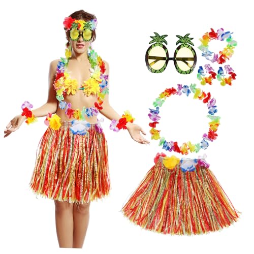 CTIRCHIU 1Satz Hawaii Outfit für Damen Teiliges Grasrock Kostüm mit Blumenkette und Sonnenbrille für Luau Partys Strandfeste und Sommer Events Leichtes Material Bunte Accessoires CTIRCHIU 1Satz Hawaii Outfit für Damen Teiliges Grasrock Kostüm mit Blumenkette und Sonnenbrille für Luau Partys Strandfeste und Sommer Events Leichtes Material Bunte Accessoires von CTIRCHIU