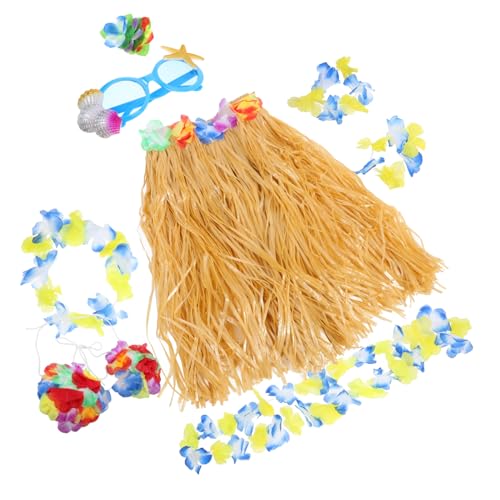 CTIRCHIU 1Satz Hawaiianisches Partyset Teiliges Kostümzubehör mit Grasrock Haarspangen und Sonnenbrille für Luau Feiern für Tropische Themenveranstaltungen und Sommerpartys von CTIRCHIU