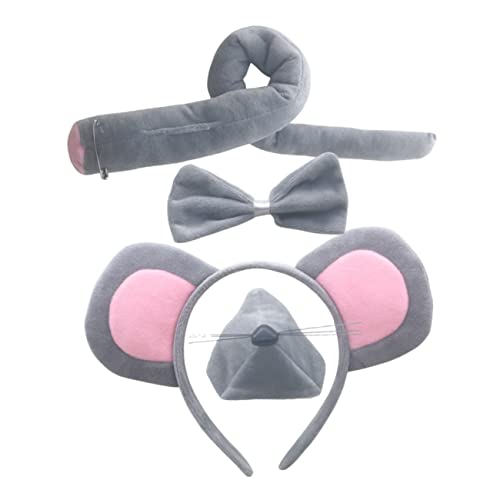 CTIRCHIU 1Satz Kostüm Set für Teiliges Set mit Mausohren Stirnband Nasenschwanz Fliege und Keil für Karneval Geburtstagsfeiern und Cosplay Leicht und Tragbar für Unvergessliche von CTIRCHIU