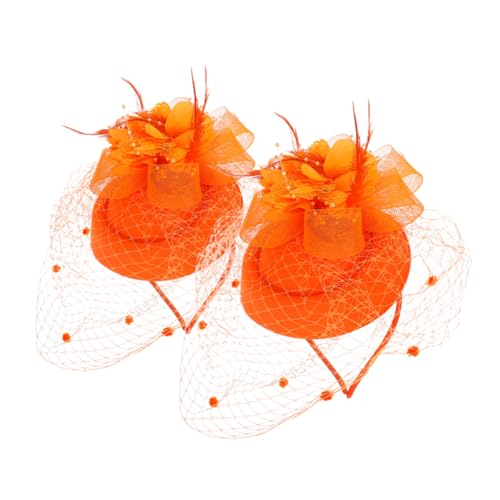 CTIRCHIU 2 Stück Elegantes Plume Stirnband Party Haarschmuck mit Vintage Netzschleier für Damen Cosplay Maskerade Modisches Feder design für Geburtstage und Festliche Anlässe von CTIRCHIU