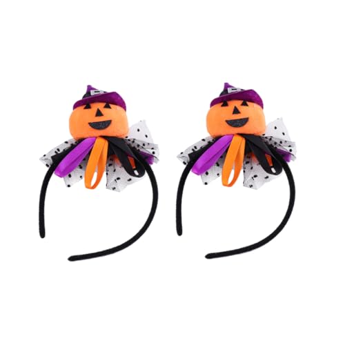 CTIRCHIU 2 Stück Halloween Haarschmuck Kürbis Spinnen Netz Hexenhut Haarreifen für Erwachsene Langlebig Dekorativ für Halloween Festival Party von CTIRCHIU