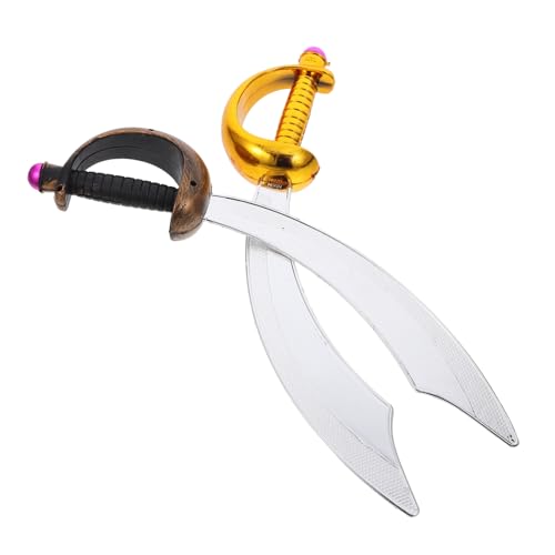 CTIRCHIU 2 Stück Kinder-piratenschwert-Cosplay-Requisiten Für Halloween-Party-Motto-Geburtstagsfeiern Und Anziehspiele, Gebogenes Piratenkostüm-zubehör Für Jungen Und Mädchen von CTIRCHIU