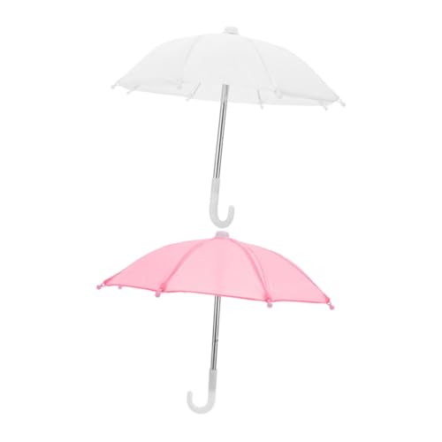 CTIRCHIU 2 Stück Miniatur Regenschirm Zubehör für Puppenhäuser Weiße und Miniaturregenschirme für Kreatives DIY Projekte und Dekoration von CTIRCHIU