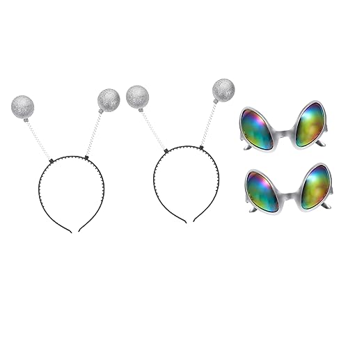 CTIRCHIU 2Sätze Alien Cosplay Brille Teiliges mit Haarreif Bunten Linsen Lustige Party Requisiten für Karneval Halloween Cosplay Veranstaltungen Dekorativer Kopfschmuck von CTIRCHIU
