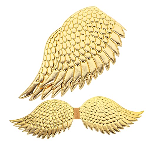 CTIRCHIU 2Stücke Goldene Engelsflügel Kostüm Requisite für Leichte Fairy Wings für Halloween Cosplay und Karneval für Fotoshootings und Aufführungen von CTIRCHIU