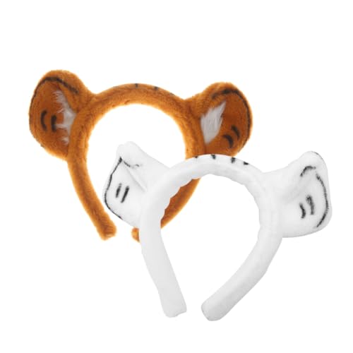 CTIRCHIU 2Stücke Tiger Haarreif Flauschige Cartoon Haarbänder Für Cosplay Party Accessoires Und Auftritte Tierkostüm Haarschmuck Für Damen von CTIRCHIU
