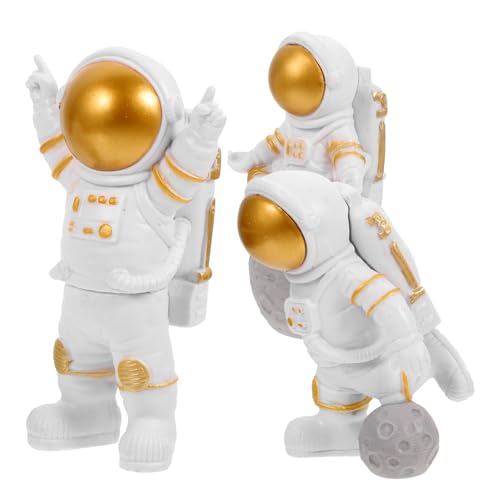 CTIRCHIU 3 Stück Weltraum Kuchendekoration Geburtstag Astronaut Raumschiff Kuchendekorationen Jungen Interstellare Figur Kuchenverzierung Figur Desktop Kleinkind von CTIRCHIU