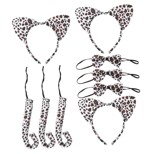 CTIRCHIU 3Sätze Katzenohren Stirnband Set Mit Choker Und Teiliges Cosplay Kostüm Zubehör Für Themenpartys Und Fotoshootings Entzückendes Cartoon Design Weißem von CTIRCHIU