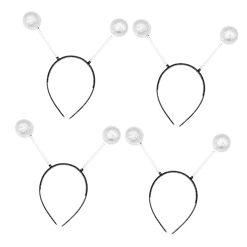 CTIRCHIU 4 Stück Teiliges Haarband mit Glänzenden Schaumstoffbällen Zarte Haarreifen für Party Cosplay und Festliche Anlässe Leichtes Komfortables Accessoire für Damen und Herren von CTIRCHIU