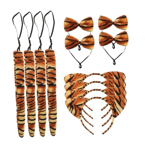 CTIRCHIU 4Sätze Tiger Kostümset Mit Haarband Fliege Teiliges Für Faschings Requisite Für Karneval Cosplay Langlebig von CTIRCHIU