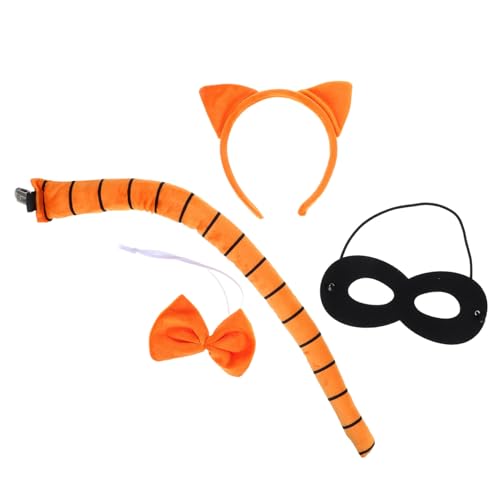 CTIRCHIU 4Stücke Teiliges Katzenkostüm Set für Frauen Katzenohren Stirnband Maske für Halloween Kostümparty Katzenkostümzubehör für Kreative Rollenspiele CTIRCHIU 4Stücke Teiliges Katzenkostüm Set für Frauen Katzenohren Stirnband Maske für Halloween Kostümparty Katzenkostümzubehör für Kreative Rollenspiele von CTIRCHIU