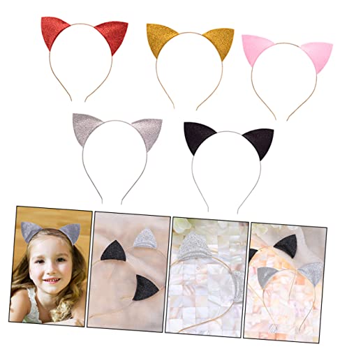 CTIRCHIU 5 Stück Teiliges Katzenohren Haarband Glitzer Stirnband Party Deko Komfortabel Sicher Unisex für Erwachsene Zufällige Farbe Zufällige Farbe von CTIRCHIU