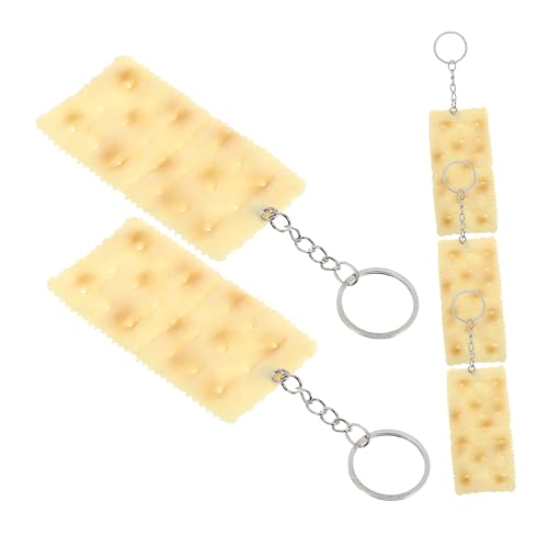 CTIRCHIU 5pcs Gefälschte Künstliche Soda Cracker Schlüsselanhänger Gefälschte Food Key Ring Realistische Kekse Food Schlüsselkettenhalter Ornamente Für Beutelschlüsseldekorationen von CTIRCHIU