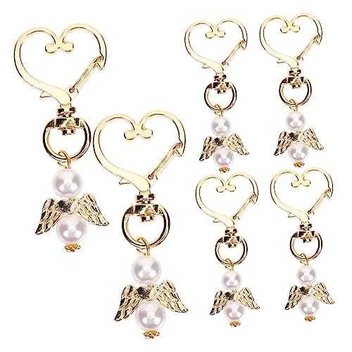 CTIRCHIU 6 Stück Schlüsselanhänger aus Metall Charm mit Engelsflügeln für Babypartys und Hochzeiten Niedliches Design für Schlüssel und Taschen Geschenkidee für Gäste von CTIRCHIU