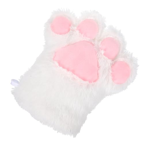 CTIRCHIU Bärenklauenhandschuhe Katzenpfotenhandschuhe Warmer Kinderhandschuh Katzenhandschuh Kätzchenpfoten-handschuhe Cosplay -accessoires Fäustling Weiß Hochwertiger Pv-samt von CTIRCHIU
