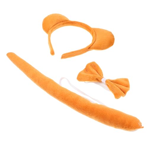 CTIRCHIU Braunbärkleid Cosplay Tierohrenschwanz Bärenstirnband Kostüm Kinderbären Bärenzubehör Tierstirnband Tier Cosplay Stirnband Bärenohr Stirnbänder Bären Accessoire Stoff von CTIRCHIU