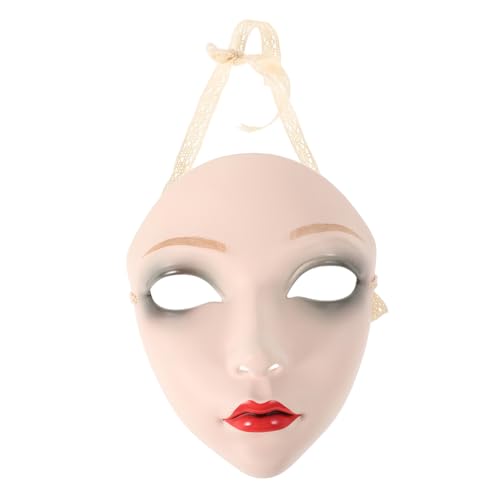 CTIRCHIU Chinesische Vintage Vollgesichtsmaske Kunststoff für Frauen Hanfu Cosplay Zubehör Handmaske für Partys und Maskenbälle von CTIRCHIU