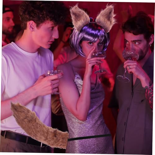 CTIRCHIU Fuchsohren Haarreif mit Flauschigem Schweif Bequemes Cosplay Tierkostüm Zubehör für Karneval Party und Rollenspiele Handgefertigt Dekoratives Fuchskostüm für Damen von CTIRCHIU