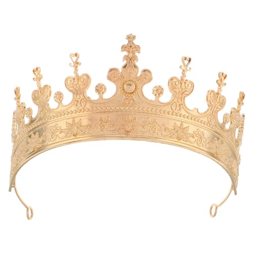 CTIRCHIU Goldene Königskrone Herren Haarschmuck aus Zinklegierung Mittelalterliches Kopfstück für Geburtstagsfeiern Prom Halloween und Cosplay Majestätisches Accessoire für Kostüm und von CTIRCHIU