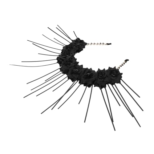 CTIRCHIU Gothic Lolita Haarband mit Blumenkrone Langlebiges Cosplay Haar Accessoire Modischer Haarschmuck für Damen Verstellbar und Elegant Geeignet für Festivals und Partys von CTIRCHIU