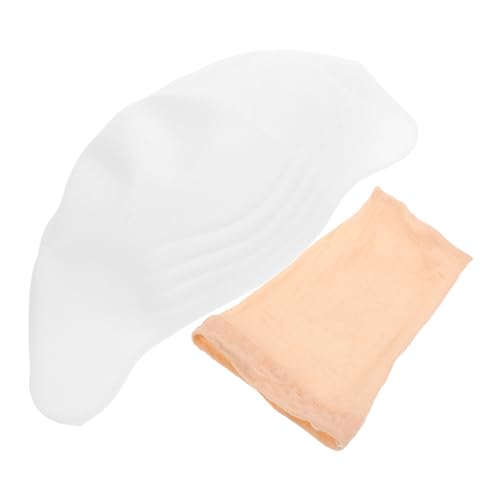 CTIRCHIU Halloween Glatze Kappe Weiß mit Haarnetz Realistische Faltige Glatzenmütze für Damen und Herren Einfach Anzuziehen für Halloween Cosplay Theater und Verkleidung von CTIRCHIU
