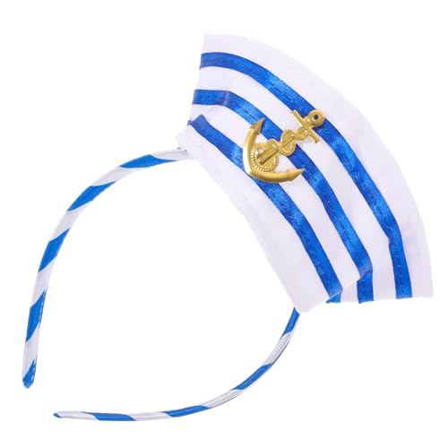CTIRCHIU Kapitänsmütze Haarreifen Matrosenmütze Stirnband Nautisches Kostümzubehör für Partys Cosplay und Junggesellenabschiede von CTIRCHIU