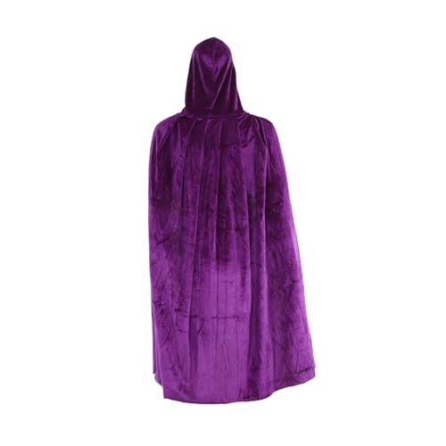 CTIRCHIU Kapuzenumhang Halloween Kostüm Goldvelours Langer Umhang mit Großer Kapuze für Hexen Vampir Zauberer Cosplay Party Zubehör von CTIRCHIU