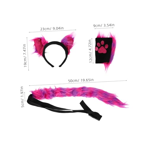 CTIRCHIU Katzenohren Stirnband und Weiches Tierkostüm Zubehör für Damen Cosplay Party Leichtes Hautfreundliches Material Auffälliges Teiliges Katzenkostüm von CTIRCHIU