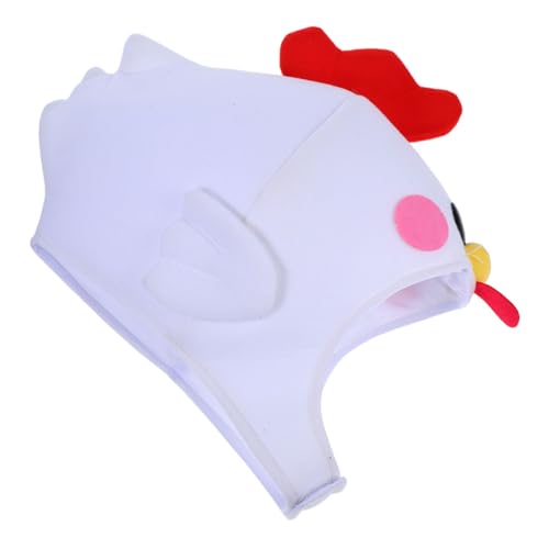 CTIRCHIU Küken Kostüm Hut für Lustige Plüsch Tierkopfbedeckung für Partys Ostern Halloween Cosplay Fotografie Niedliches Hühnerkostüm Zubehör Weiß von CTIRCHIU