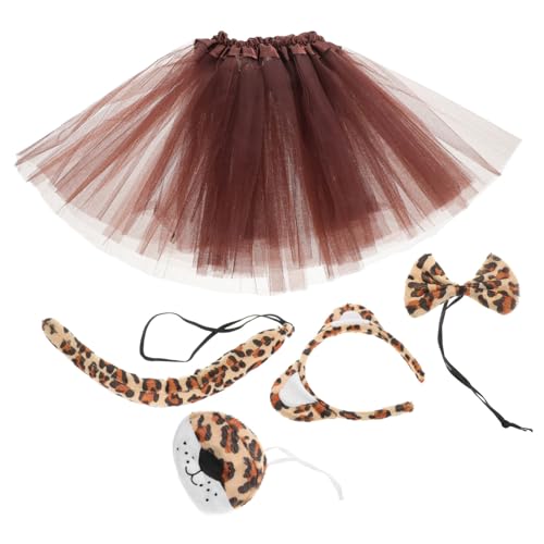 CTIRCHIU Leopard Kostümset für Halloween und Karneval Tierohren Haarreif Fliege Nase und Tutu Rock für Frauen für Feierlichkeiten und Cosplay Events von CTIRCHIU