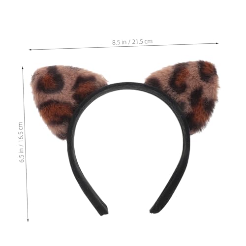CTIRCHIU Leopardenmuster Katzenohren Haarreif Flauschig Komfortabel Leicht Für Party Cosplay Alltag Damen Mädchen Zubehör von CTIRCHIU