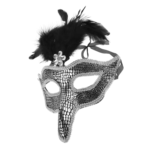 CTIRCHIU Maskerade Maske mit Federn Venezianische Karnevalsmaske für Party Halloween Abschlussball Augenmaske für Unvergessliche Auftritte von CTIRCHIU