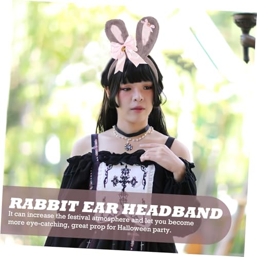 CTIRCHIU Plüsch Hasenohren Haarreif mit Schleife Weiches Niedliches Stirnband für Ostern Party Cosplay Mädchen Accessoire Bequem Rutschfest für Festliche Anlässe und Fotoshootings von CTIRCHIU