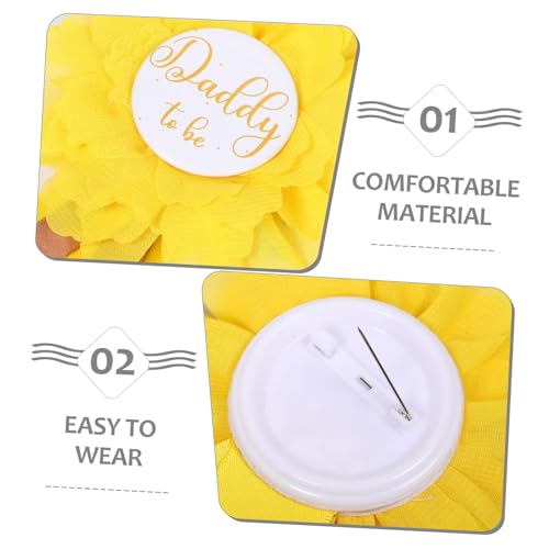 CTIRCHIU Shower Corsage Set mit Gelber Blumen schärpe und Blütenbrosche Verstellbar Atmungsaktives Polyester Elegantes Design für Werdende Mütter Foto requisite für Schwangerschaftsparty von CTIRCHIU