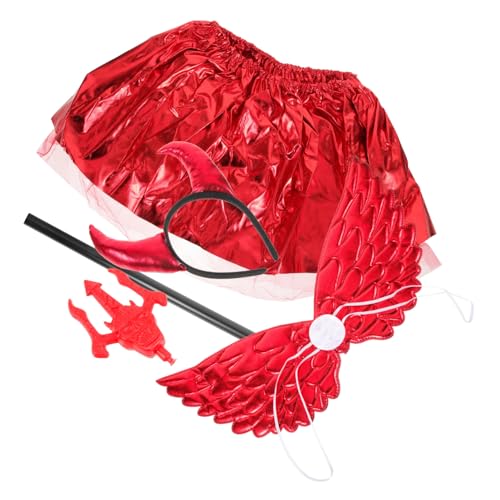 CTIRCHIU Teufelsflügel Kopfschmuck Flügel Dämonenkostüm Teufelsohren Stirnband Halloween Hörner Teufelshorn Teufelskostüm Halloween Stirnbänder Damen Stirnband von CTIRCHIU
