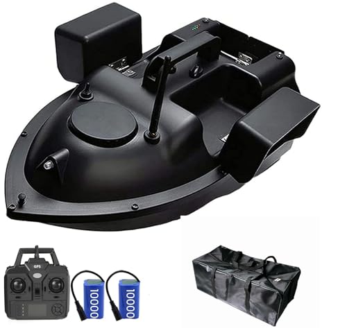 CTLNEON GPS-Angelköderboot, ferngesteuertes kabelloses Köderboot, Doppelmotor, 2 kg, automatische Futterrückführung, Fernbedienung, 500 m Entfernung, Angelnestboot (20000mah) von CTLNEON