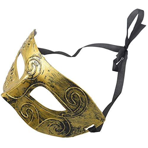CTRLZS Griechisch-römische Gesichtsmaske für Herren, Erwachsene, Maskenball, goldfarben von CTRLZS