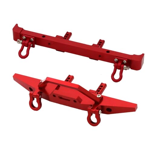 Teile aufrüsten Kompatibel Mit MN128 MN-128 Metall-Aluminiumlegierung-Frontstoßstange Und Heckstoßstange Mit Anhängerschnalle RC-Car-Upgrade-Teilen (Color : Red) von CTVACK