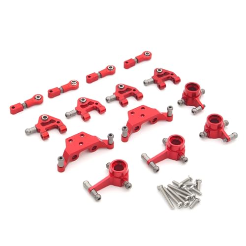 Teile aufrüsten Kompatibel Mit Wltoys P929 P939 K979 K989 K999 K969 Metall-Stoßdämpfer CVD-Lenkschale Schwingarm Komplettset 1/28 RC Car Upgraded Parts (Color : Red, Size : 1) von CTVACK