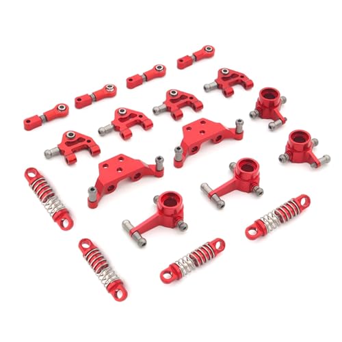 Teile aufrüsten Kompatibel Mit Wltoys P929 P939 K979 K989 K999 K969 Metall-Stoßdämpfer CVD-Lenkschale Schwingarm Komplettset 1/28 RC Car Upgraded Parts (Color : Red, Size : 2) von CTVACK